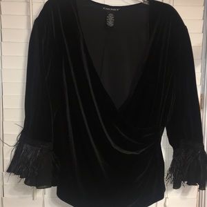 Cachet Black Velvet Blouse